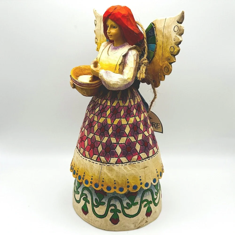 Jim Shore Heartwood Creek Angel of Contentment Figurine New W/ Box Mixing Bowl